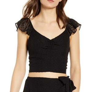 Ali & Jay Mai Tai Black Crop Top Off the Shoulder